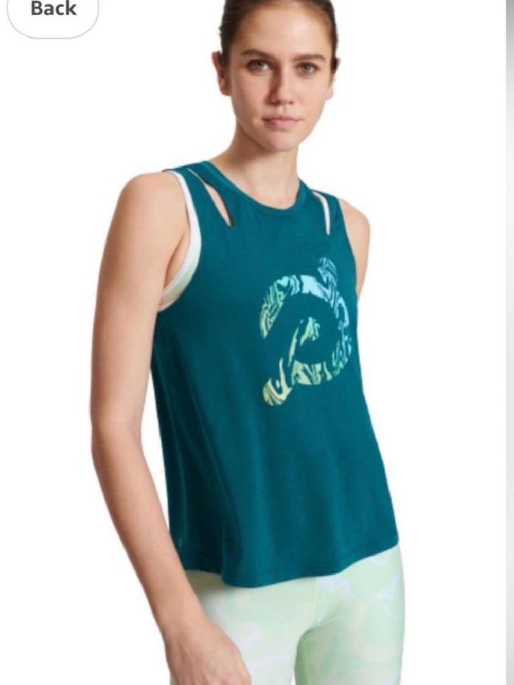 Peloton Agility Rio Teal Sleeveless Graphic Tank Top for Women